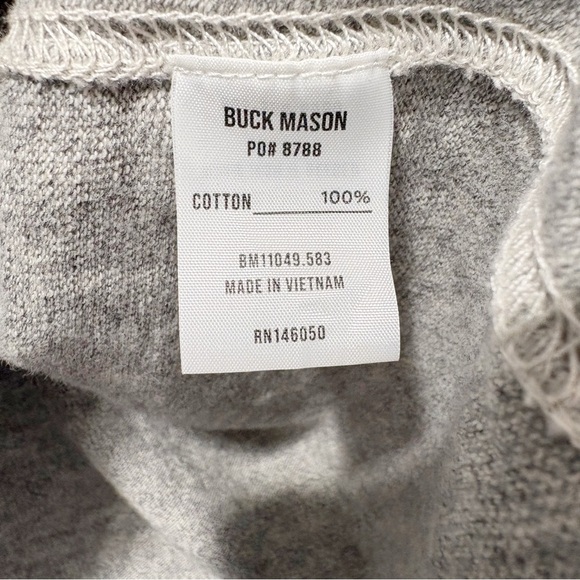 Buck Mason Field Spec Cotton Heavy Tee Shirt Size XXLarge XXL Speckled Grey Gray - Picture 7 of 11